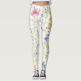 Leggings Patrón de flores silvestres