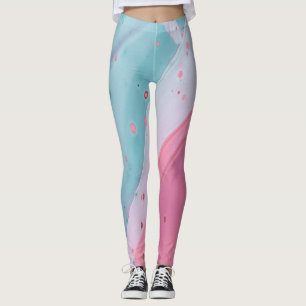 Leggings Patrón de flores silvestres de acuarela caprichosa