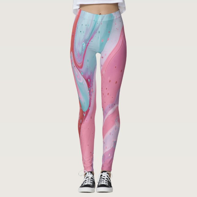 Leggings Patrón de flores silvestres de acuarela caprichosa (Anverso)