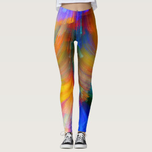 Leggings Patrón de flores silvestres de acuarela caprichosa