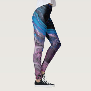 Leggings Patrón de flores silvestres de acuarela caprichosa