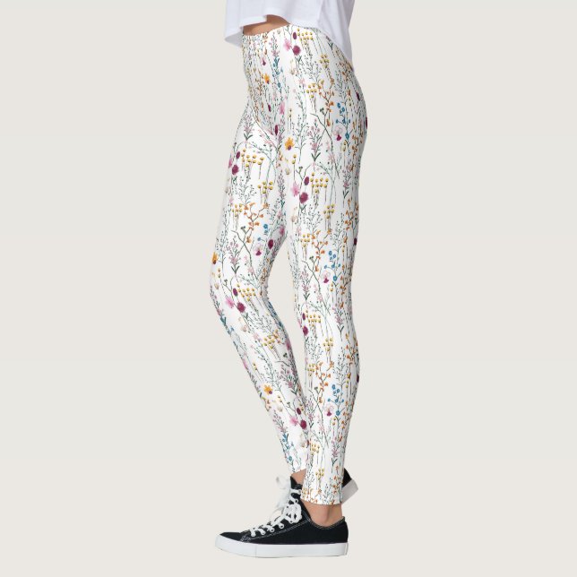 Leggings Patrón de flores silvestres de verano (Izquierda)