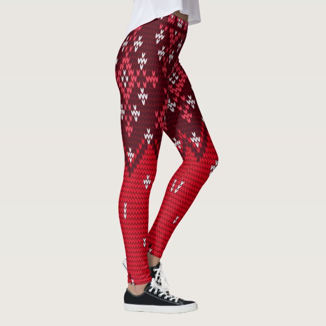 Leggings Patrón de folclore suéter de vacaciones feas (Derecha)