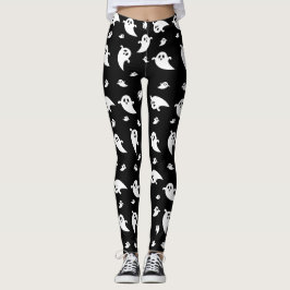 Leggings Patrón de formas de fantasma blanco lindo Hallowee