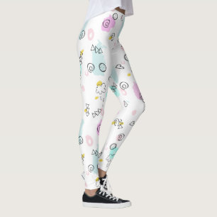 Leggings Patrón de formas geométricas de garabato