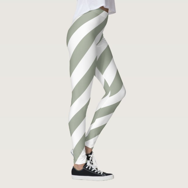 Leggings Patrón de franja blanca (Derecha)