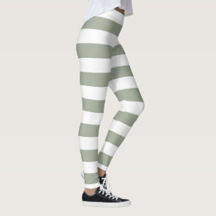 Leggings Patrón de franja blanca