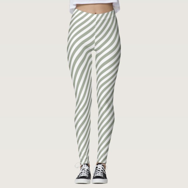 Leggings Patrón de franja blanca (Anverso)