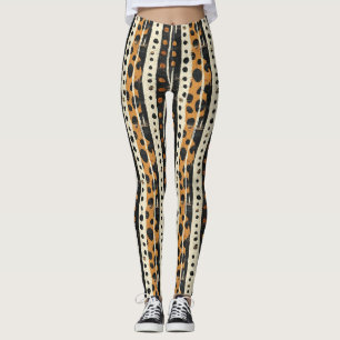 Leggings Patrón de franja suroeste rústico (3)