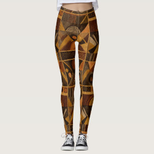 Leggings Patrón de franja suroeste rústico (4)