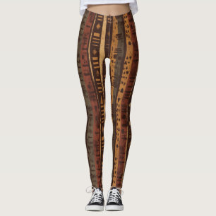 Leggings Patrón de franja suroeste rústico (5)