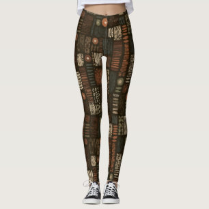 Leggings Patrón de franja suroeste rústico (8)