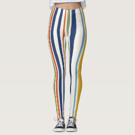 Leggings Patrón de franja vertical colorida moderna