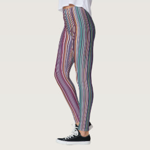 Leggings Patrón de franja vertical inspirado en Art Deco