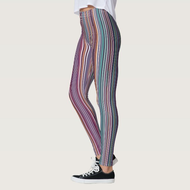Leggings Patrón de franja vertical inspirado en Art Deco (Izquierda)