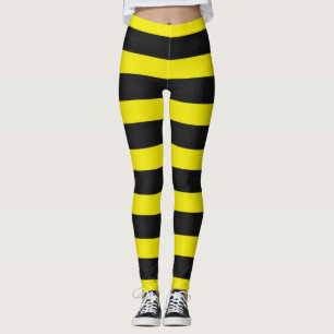 Leggings Patrón de franjas amarillas y parecidas a abejas 