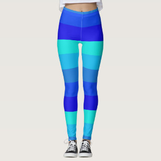Leggings Patrón de franjas azules