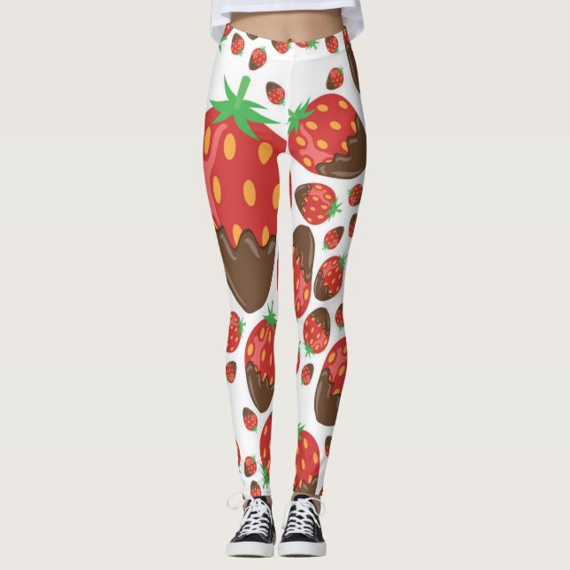 Leggings Patrón de fresa (Anverso)