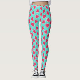 Leggings Patrón de fresa de fresa