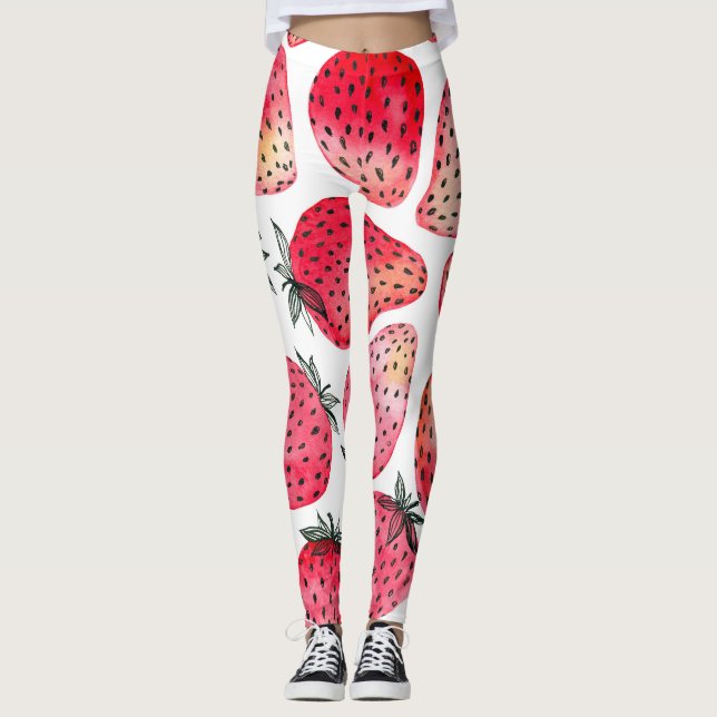 Leggings Patrón de fresas acuáticas. (Anverso)