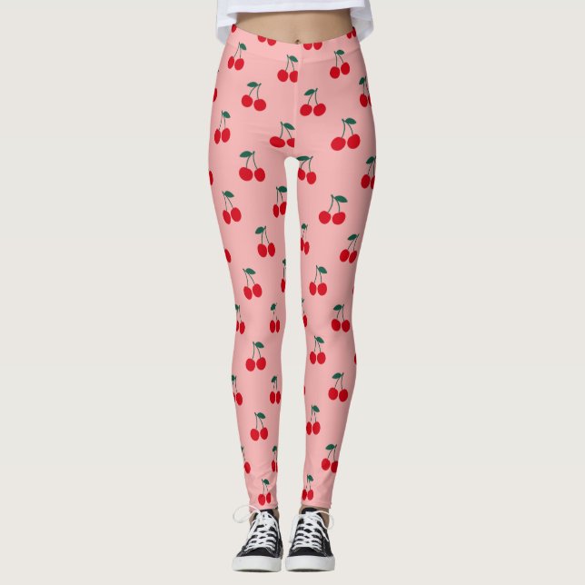 Leggings Patrón de Fruta de Cereza (Anverso)
