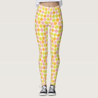 Leggings Patrón de fruta de cítricos divertidos