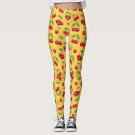 Leggings Patrón de Fruta Perfecta de Cereza Dulce