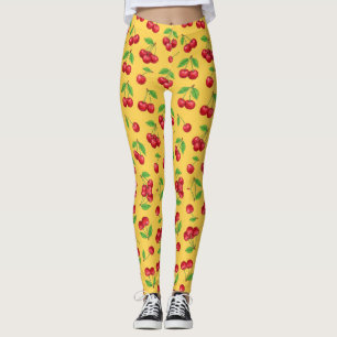 Leggings Patrón de Fruta Perfecta de Cereza Dulce