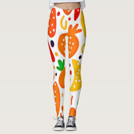 Leggings Patrón de fruta vibrante