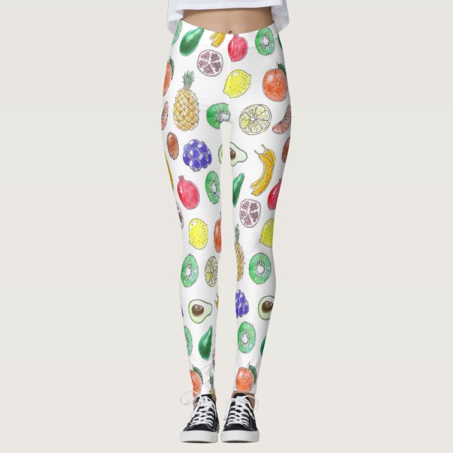 Leggings Patrón de frutas (Anverso)