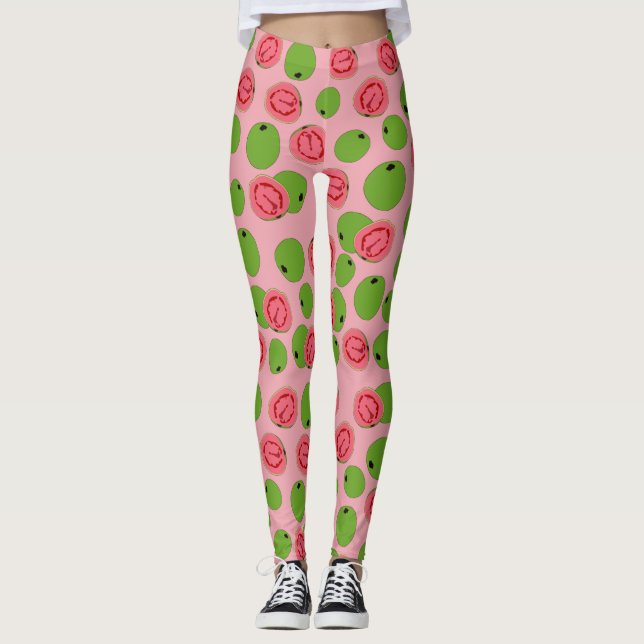 Leggings Patrón de frutas de guayaba (Anverso)