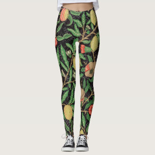 Leggings Patrón de frutas vintage de William Morris