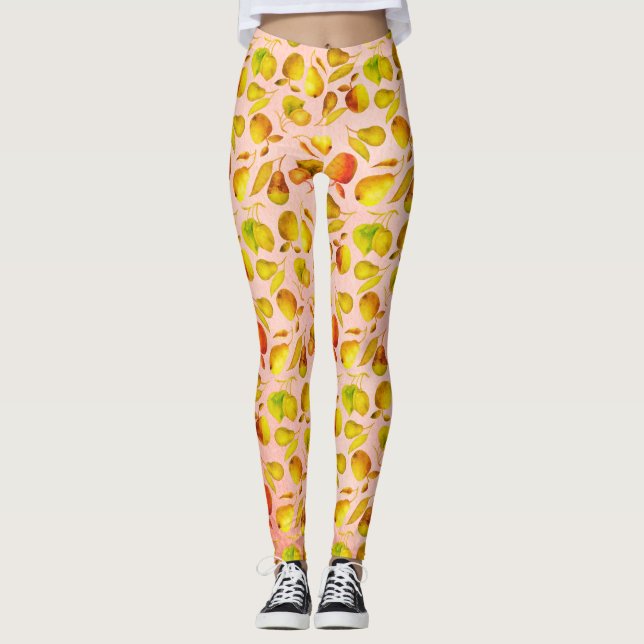 Leggings Patrón de frutos coloridos (Anverso)