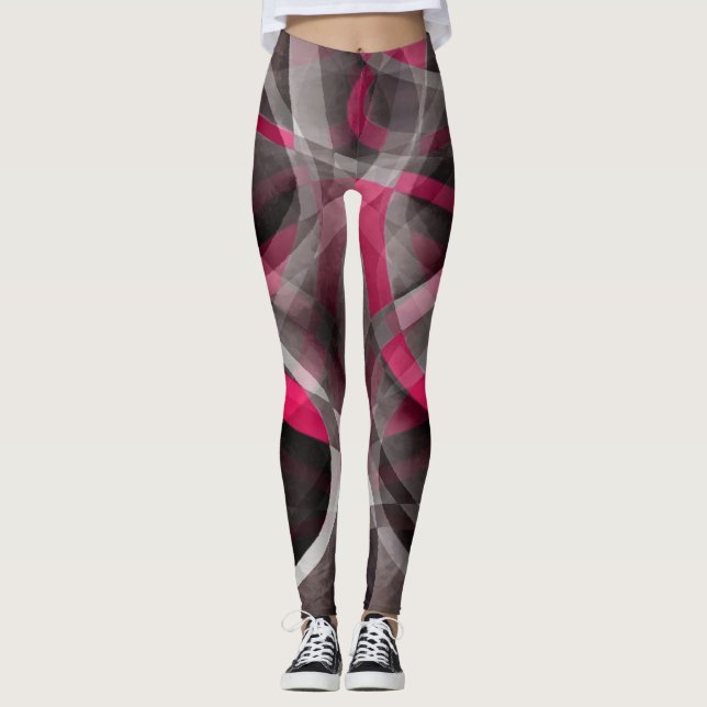 Leggings Patrón de funky rosa y gris Rosa (Anverso)