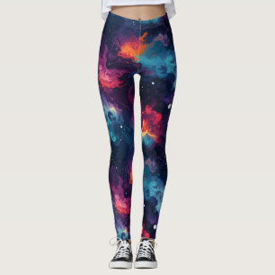 Leggings Patrón de galaxia arco iris