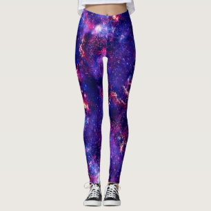 Leggings Patrón de galaxias de nebula de velocidad de reto