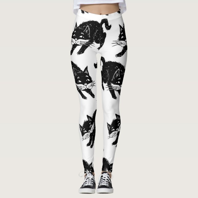 Leggings Patrón de gato (Anverso)