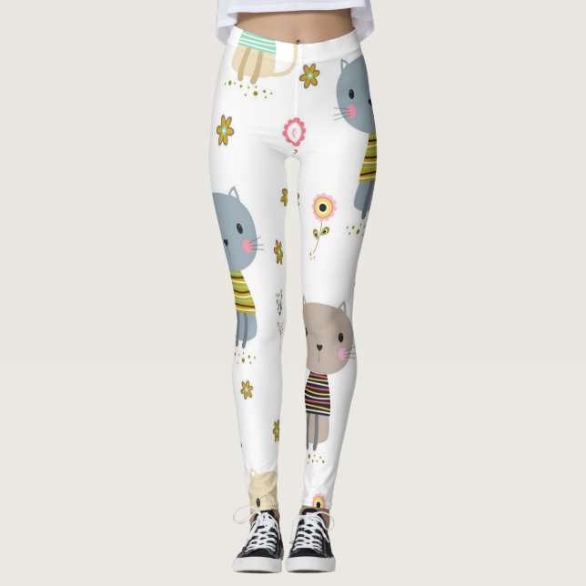 Leggings Patrón de gato (Anverso)