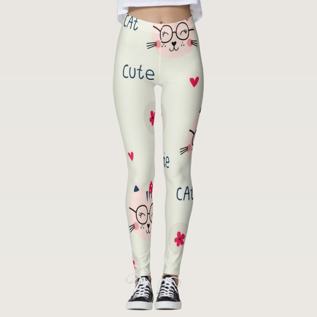 Leggings Patrón de gato (Anverso)