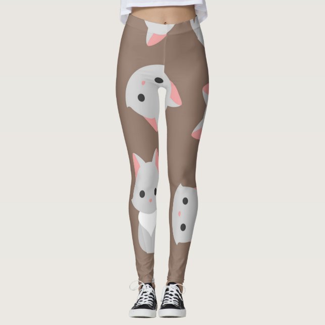 Leggings Patrón de gato (Anverso)