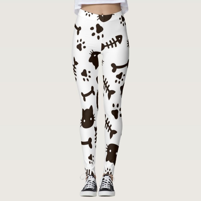 Leggings Patrón de gato (Anverso)