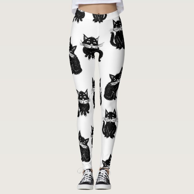Leggings Patrón de gato (Anverso)