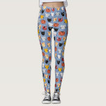 Leggings Patrón de gato de corte<br><div class="desc">Un lindo patrón de pequeños gatos gatitos en un fondo azul. Arte original de Nic Squirrell. Ideal para los amantes de los animales.</div>