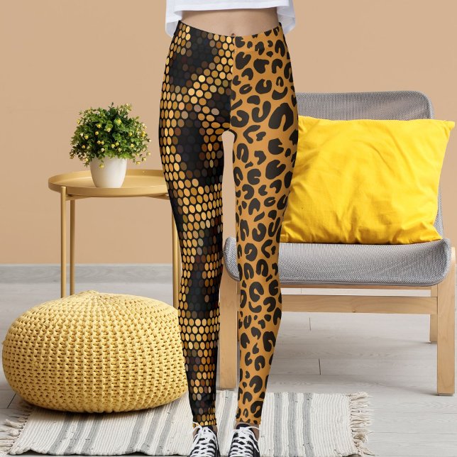 Leggings Patrón de gato de vida salvaje de leopardo de Chet (Subido por el creador)