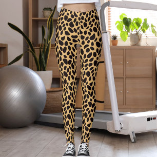 Leggings Patrón de gato grande negro marrón y bronceado Pie