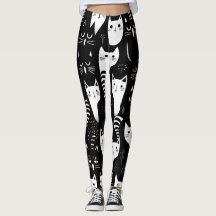 Patrón de gato Minimalista negro y blanco