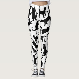 Leggings Patrón de gato negro