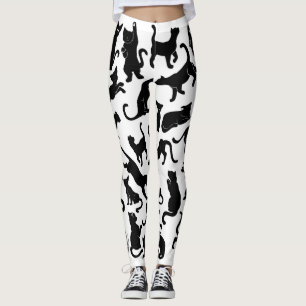 Leggings Patrón de gato negro