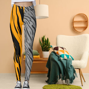 Leggings Patrón de gato salvaje de leopardo fotográfico per