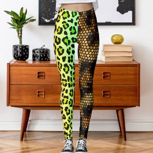 Leggings Patrón de gato salvaje de leopardo fotográfico per